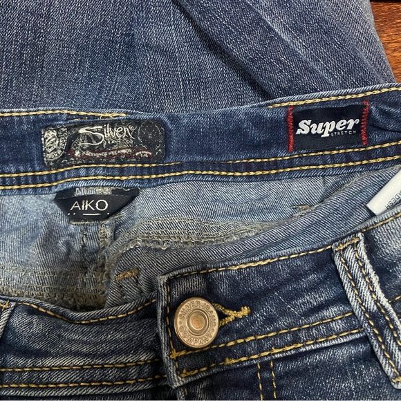 Silver Jeans Women's Size 31x30 Aiko Mid Flare Super Stretch Western Cowgirl - Picture 5 of 8